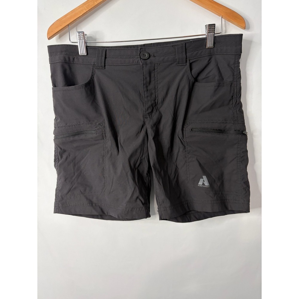 Eddie Bauer First Ascent Womens 12 Gray Hiking Cargo Shorts Stretch Nylon Blend